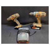 2 Ridgid 18V Drills, 1 Battery & 1 Charger
