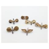 WWII US Army Air Corps Officer Collard Insignias