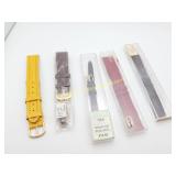 5) Vintage New Old Stock Leather Watch Bands