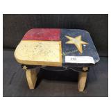 Small Wood Texas Step Stool - 12" x 9" x9"