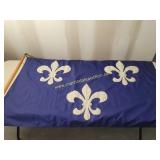 2nd Floor- Vintage Blue Flag w Fleur-de-lis