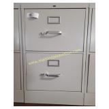 1) Hon 2 Drawer Metal File Cabinet