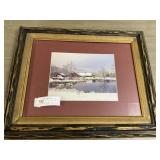 Snowy Farm Photo Print - Framed