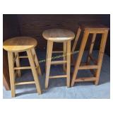 3) Wooden Bar Stool - Various sizes