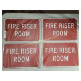 2nd Floor - 4) New 18" x 10" Metal Signs FIRE