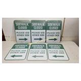 2nd Floor - 6) New 18" x 12" Metal Signs SIDEWALK