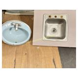 2nd Floor - Vintage 18" Cast Iron Baby Blue Sink