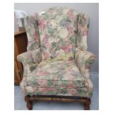 Upholstered Arm Chair, Floral Fabric