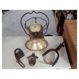 Vintage Lantern, Padlock, Spur and Bottle Opener