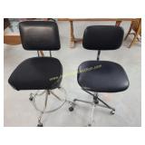 2) Counter-Height Rolling Stools, Chairs