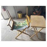 Vintage Directors Chair & TV Dinner Table