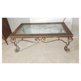 Vintage 54" x 34" Glass Top Coffee Table