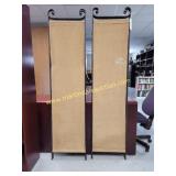 Room Divider - Metal and Burlap Fabric Room