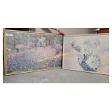 2) Floral Prints, Framed Under Glass