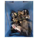 Tote of Misc Locks, Latches, Door Knobs, Etc