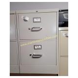1) Hon 2 Drawer Metal File Cabinet