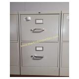 1) Hon 2 Drawer Metal File Cabinet