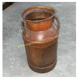 Vintage Milk Can - Painted, Orange, Rustic