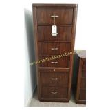 Bernhardt Brown Wood Vertical Chest 6 Drawers