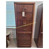 Bernhardt Brown Wood Vertical Chest 6 Drawers
