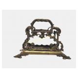 Vintage Brass Ornate Letter Holder