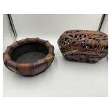 Decorative Basket & Wood Container