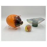 Art Glass Decor Lot - Tulips Paperweight