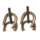 Vintage MCM Fritz Brass Horseshoe Bookend Set