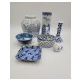 Contemporary Blue & White Decor - Basket, Ginger