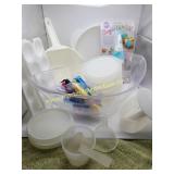 Plasticware - Bowl, Decorator Tube, colander, egg