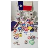 Collection of Political Buttons, Coffee Mugs, Etc