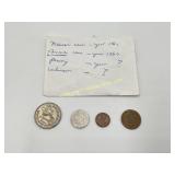 Coins - Mex 1960, Franc 1960, Penny and a Token