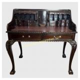Vintage Mahogany Chippendale Style Secretary Desk