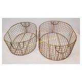 2) Metal Mesh Wire Decorative Baskets