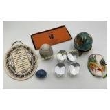 Globe, Lucite Eggs, Mom Plaque, Happiness pouch,
