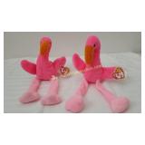 2 Vintage 1995 Beanie Baby PINKY Plush Toys