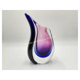 Vintage Blue, Purple & Clear Glass Murano Style