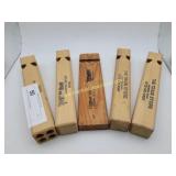 Collection Of 5 Wood Train Whistles