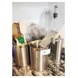 Stainless Steeel Utensils Holders, Pepper Mill,