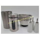 Stainless Utensils Jar, 3) OXO Mixing Bowls (slip