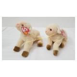 2 Vintage 1999 Beanie Baby EWEY Plush Toys