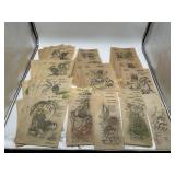 Vintage Cartoon Textile Wax Stencils