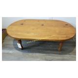 Rustic Oak Coffee Table - Oval, approx 26