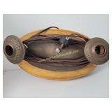 Vintage Brass Double Socket Light Fixture Mounted