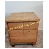 Vintage Wood 2 Drawer Night Stand
