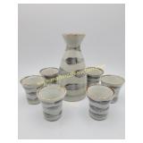 Japanese Saki Set - Pottery Sake Set, MCM tokkuri