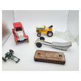Mix Lot Toys, Harmonica, Glass Decorative Car