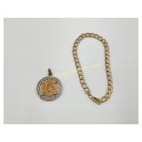 Bezel-Set 1906 Clad Penny, Bracelet - Gold-plated