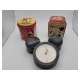 Vintage Mickey Mouse Seiko Clock & Tin Boxes