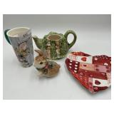 Heart Shape Tray, Easter Mug & Tea Pot